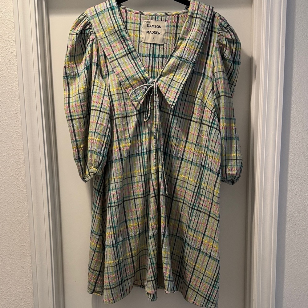 Damson Madder Multicolor Plaid Mini Dress